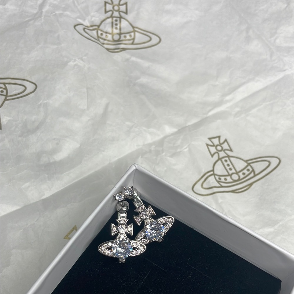 Vivienne Westwood Silver Heart Hoop Earrings